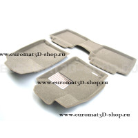 Текстильные 3D коврики Euromat3D Lux в салон для Lexus ES (2010-2014) № EM3D-003210T Бежевые