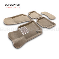 Текстильные 3D коврики Euromat3D Lux в салон для Mercedes E-Class (W213) (2016-2023) № EM3D-003519T Бежевые