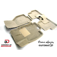 Текстильные 3D коврики Euromat3D Business в салон для Lexus ES (2010-2014) № EMC3D-003210T Бежевые