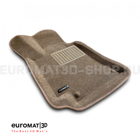 Текстильные 3D коврики Euromat3D Business в салон для Mercedes E-Class (W213) (2016-2023) № EMC3D-003519T Бежевые