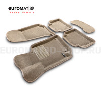 Текстильные 3D коврики Euromat3D Business в салон для Mercedes E-Class (W213) (2016-2023) № EMC3D-003519T Бежевые