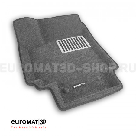 Текстильные 3D коврики Euromat3D Lux в салон для Hyundai Creta (2016-2020) № EM3D-002728G Серые