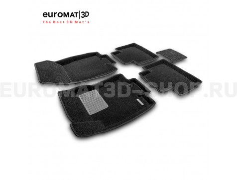 Текстильные 3D коврики Euromat3D Premium в салон для Nissan X-Trail (T32) (2015-2020) № EMPR3D-003724