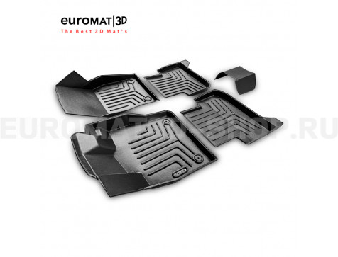 3D коврики Euromat3D Liner в салон для Volkswagen Tiguan (2017-2024) (Укороченная) № EM3DLI-005420