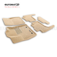 Текстильные 3D коврики Euromat3D Business в салон для Lexus LX600 (2021-) № EMC3D-005109T Бежевые