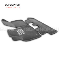 Текстильные 3D коврики Euromat3D Lux в салон для Tesla Model Y (2020-) № EM3D-004902G Серые