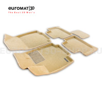 Текстильные 3D коврики Euromat3D Business в салон для Haval H3 (2024-) № EMC3D-001471T Бежевые
