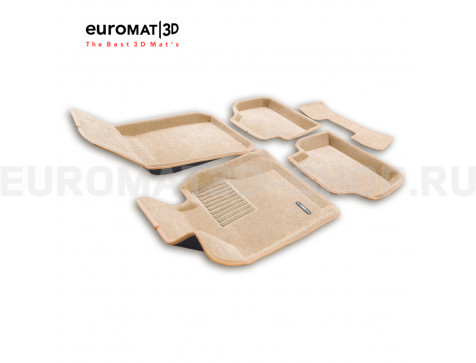 Текстильные 3D коврики Euromat3D Business в салон для Bmw 3 (E90) (2007-2010) № EMC3D-001208T Бежевые